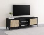 AMHERST 2-DOOR 70-INCH METAL TV STAND MEDIA CONSOLE BLACK - Image 2