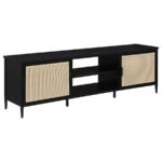 AMHERST 2-DOOR 70-INCH METAL TV STAND MEDIA CONSOLE BLACK