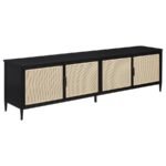 AMHERST 4-DOOR 78-INCH METAL TV STAND MEDIA CONSOLE BLACK