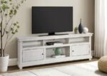 PAYNE 70-INCH TV STAND MEDIA CONSOLE DISTRESSED WHITE - Image 2