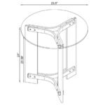 JANESSA ROUND GLASS TOP ACRYLIC LEG END TABLE MATTE BRASS - Image 9