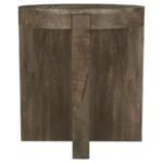 KINKAID ROUND SOLID MANGO WOOD END TABLE BROWN