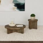 KINKAID ROUND SOLID MANGO WOOD END TABLE BROWN - Image 7