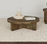 KINKAID ROUND SOLID MANGO WOOD COFFEE TABLE BROWN - Image 2