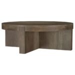 KINKAID ROUND SOLID MANGO WOOD COFFEE TABLE BROWN - Image 3