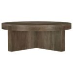 KINKAID ROUND SOLID MANGO WOOD COFFEE TABLE BROWN - Image 4