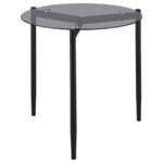 ROSALIE ROUND SMOKED GLASS TOP END TABLE GREY