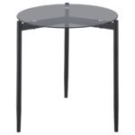 ROSALIE ROUND SMOKED GLASS TOP END TABLE GREY - Image 3