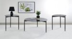 ROSALIE 3-PIECE ROUND COFFEE AND END TABLE SET GREY