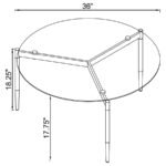 ROSALIE ROUND SMOKED GLASS TOP COFFEE TABLE GREY - Image 7