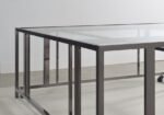 ADRI SQUARE GLASS TOP COFFEE TABLE WITH CASTERS BLACK NICKEL - Image 6