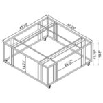 ADRI SQUARE GLASS TOP COFFEE TABLE WITH CASTERS BLACK NICKEL - Image 7