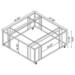 ADRI SQUARE GLASS TOP COFFEE TABLE WITH CASTERS MATTE BRASS - Image 7