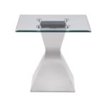 JENNY GLASS TOP STAINLESS STEEL SIDE END TABLE CHROME - Image 3