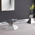 JENNY 2-PIECE RECTANGULAR COFFEE AND END TABLE SET CHROME
