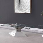 JENNY 3-PIECE RECTANGULAR COFFEE AND END TABLE SET CHROME