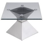 JENNY 3-PIECE RECTANGULAR COFFEE AND END TABLE SET CHROME - Image 4