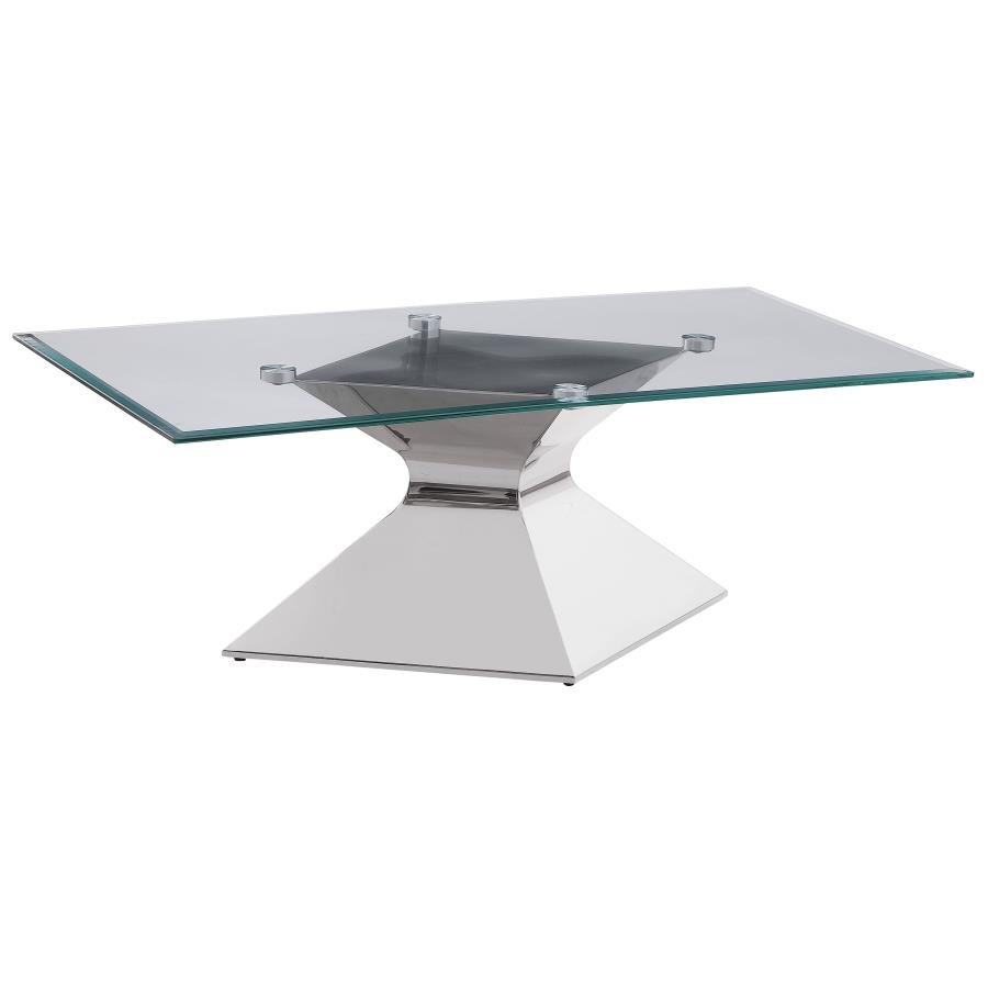 710208_02x900.jpg JENNY GLASS TOP STAINLESS STEEL COFFEE TABLE CHROME - Image 1