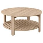 FOWLER 2-PIECE ROUND COFFEE AND END TABLE SET NATURAL - Image 3