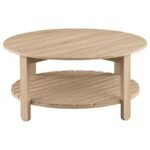 FOWLER 2-PIECE ROUND COFFEE AND END TABLE SET NATURAL - Image 4