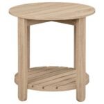 FOWLER 2-PIECE ROUND COFFEE AND END TABLE SET NATURAL - Image 6
