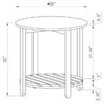 FOWLER 3-PIECE ROUND COFFEE AND END TABLE SET NATURAL - Image 9