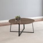 MARCUS ROUND ENGINEERED WOOD COFFEE TABLE LIGHT BROWN - Image 2