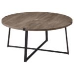 MARCUS ROUND ENGINEERED WOOD COFFEE TABLE LIGHT BROWN