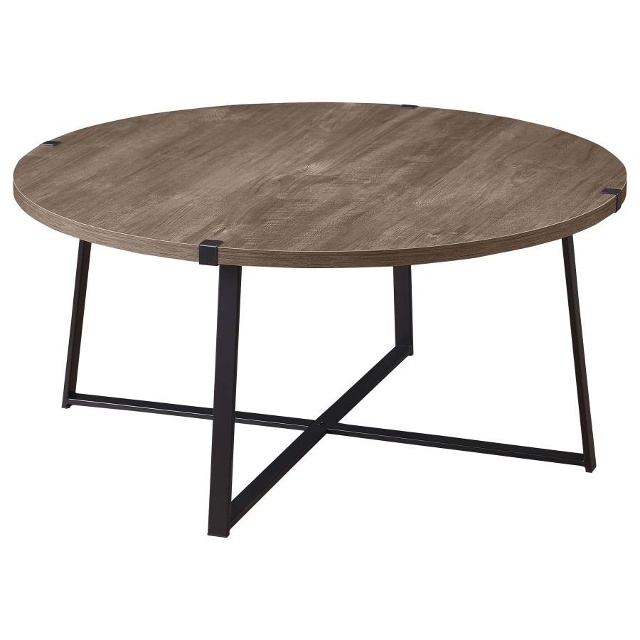710298_02x900.jpg MARCUS ROUND ENGINEERED WOOD COFFEE TABLE LIGHT BROWN - Image 1
