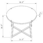 MARCUS ROUND ENGINEERED WOOD COFFEE TABLE LIGHT BROWN - Image 6