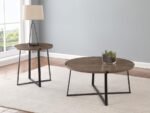 MARCUS ROUND ENGINEERED WOOD COFFEE TABLE LIGHT BROWN - Image 7