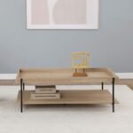 FALLON RECTANGULAR ENGINEERED WOOD COFFEE TABLE LIGHT BROWN - Image 2