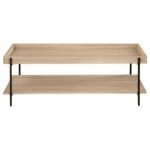 FALLON RECTANGULAR ENGINEERED WOOD COFFEE TABLE LIGHT BROWN - Image 3