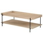 FALLON RECTANGULAR ENGINEERED WOOD COFFEE TABLE LIGHT BROWN - Image 4