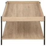FALLON RECTANGULAR ENGINEERED WOOD COFFEE TABLE LIGHT BROWN - Image 5
