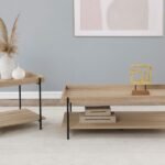 FALLON 2-PIECE RECTANGULAR COFFEE AND END TABLE SET NATURAL