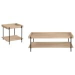 FALLON 2-PIECE RECTANGULAR COFFEE AND END TABLE SET NATURAL - Image 2