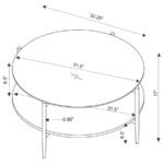 JONELLE 2-PIECE ROUND COFFEE AND END TABLE SET GOLD - Image 6