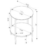 JONELLE 3-PIECE ROUND COFFEE AND END TABLE SET GOLD - Image 5
