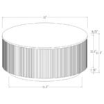 JASON ROUND MARBLE TOP COFFEE TABLE WHITE AND CHARCOAL - Image 7