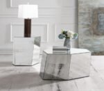 CAPELLA MIRRORED ABSTRACT GEOMETRIC END TABLE SILVER - Image 7