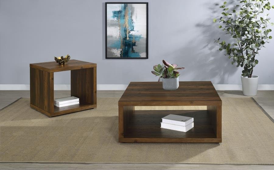 710508-S2_01x900.jpg FRISCO 2-PIECE COFFEE AND END TABLE SET DARK PINE - Image 1