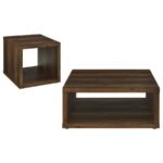 FRISCO 2-PIECE COFFEE AND END TABLE SET DARK PINE - Image 2