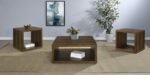 FRISCO 3-PIECE COFFEE AND END TABLE SET DARK PINE