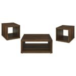 FRISCO 3-PIECE COFFEE AND END TABLE SET DARK PINE - Image 2
