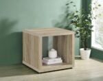 FRISCO SQUARE ENGINEERED WOOD SIDE END TABLE DISTRESSED PINE - Image 2