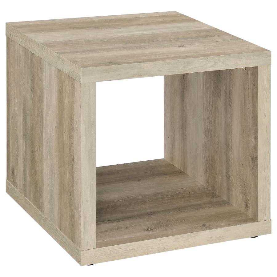 710517_02x900.jpg FRISCO SQUARE ENGINEERED WOOD SIDE END TABLE DISTRESSED PINE - Image 1