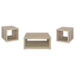 FRISCO 3-PIECE COFFEE AND END TABLE SET DISTRESSED PINE - Image 2