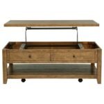 PAYNE 48-INCH MOBILE LIFT TOP COFFEE TABLE DISTRESSED BROWN - Image 6