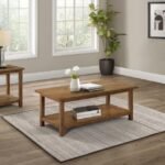PAYNE 2-PIECE COFFEE AND END TABLE SET DISTRESSED BROWN